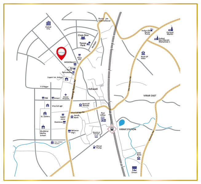 Location Map of Shripal Shanti Tower II in Virar